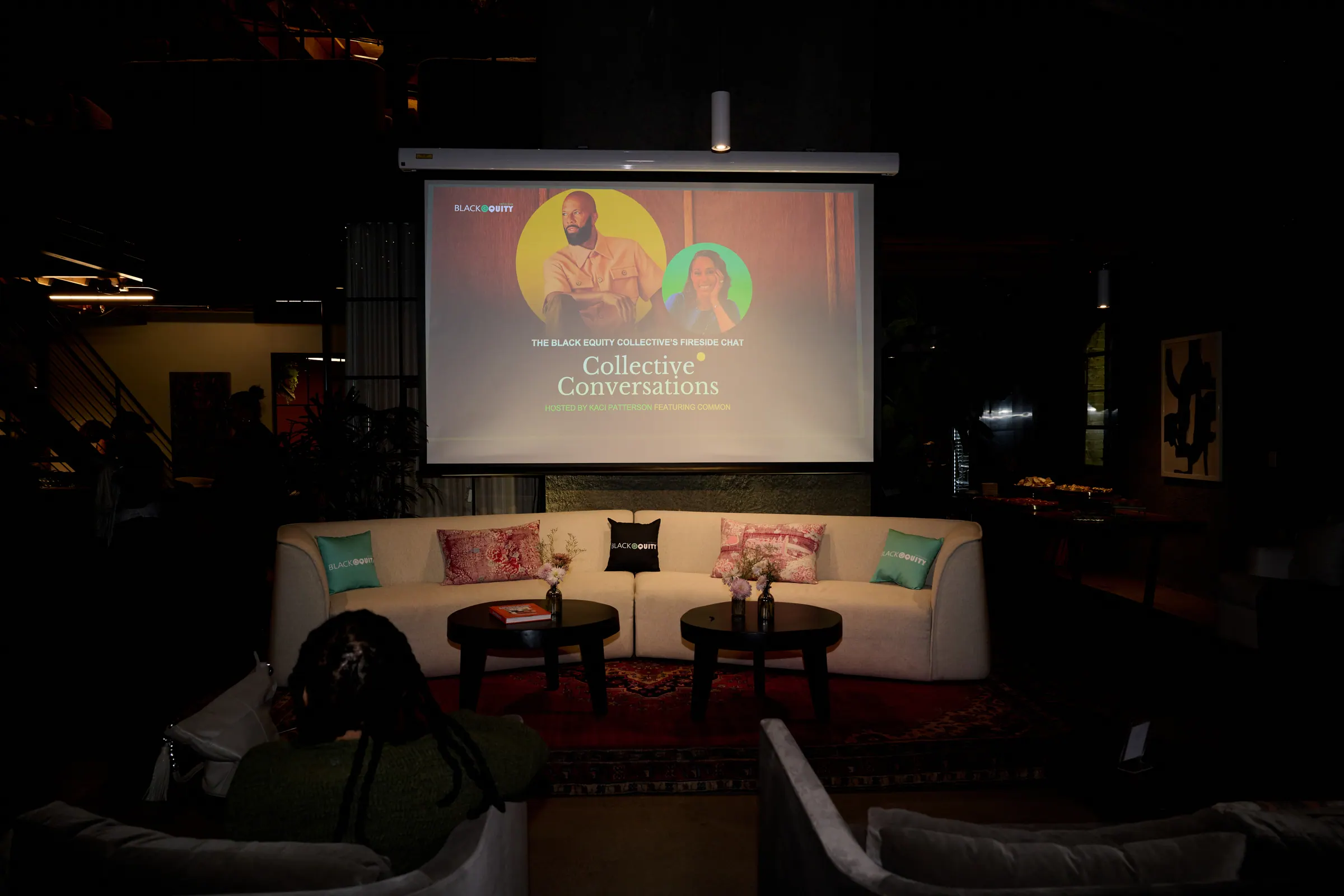 BEC Collective Conversations fireside chat event on stage